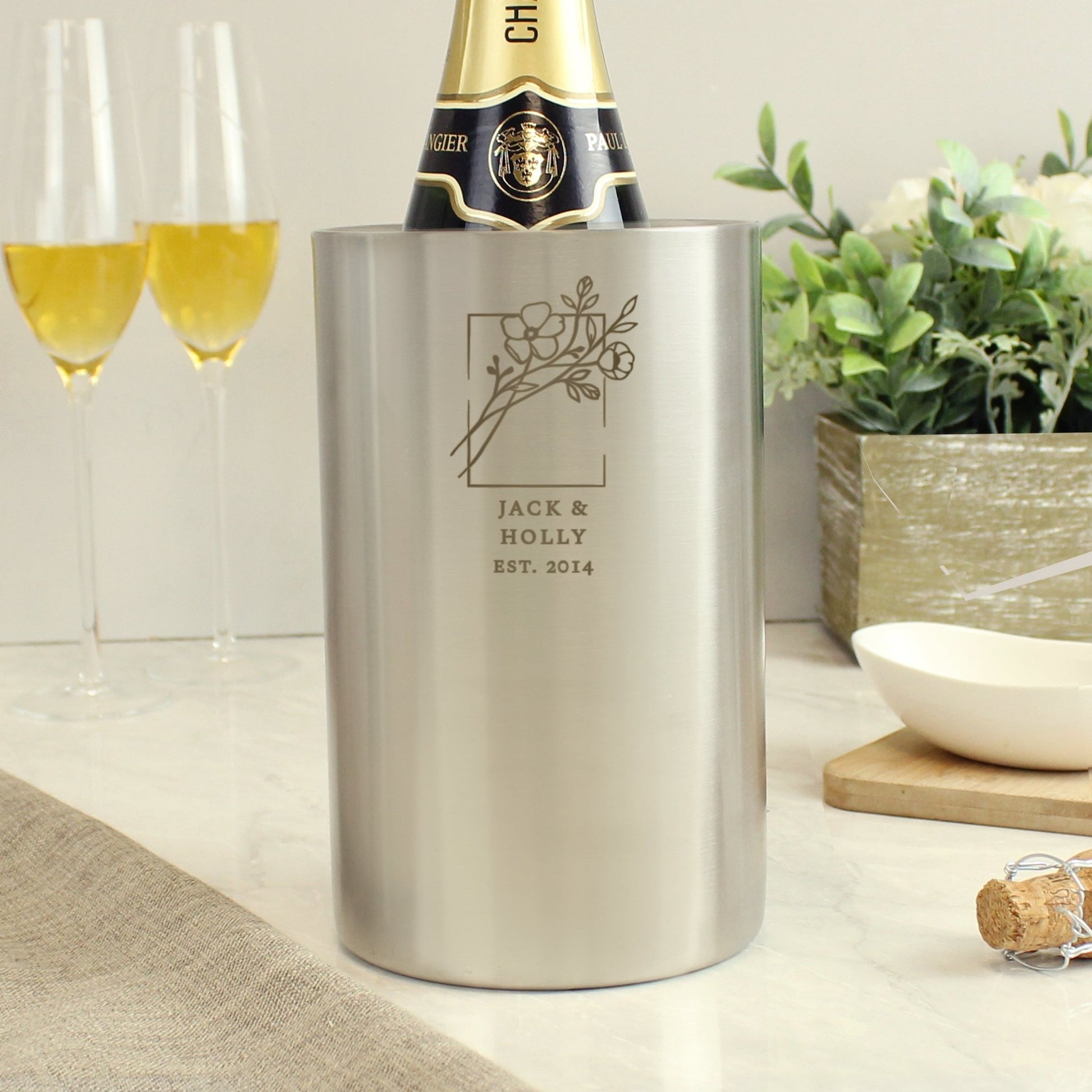 Personalised Botanical Wine Cooler | Inspired Creative Gifts | UK Supplier