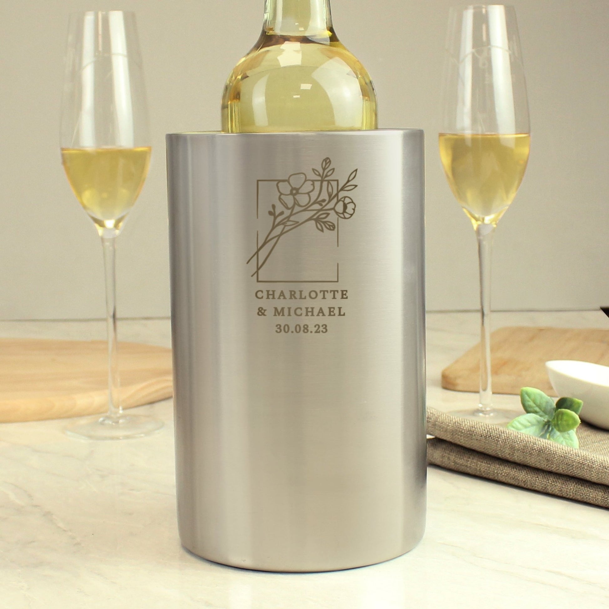 Personalised Botanical Wine Cooler | Inspired Creative Gifts | UK Supplier