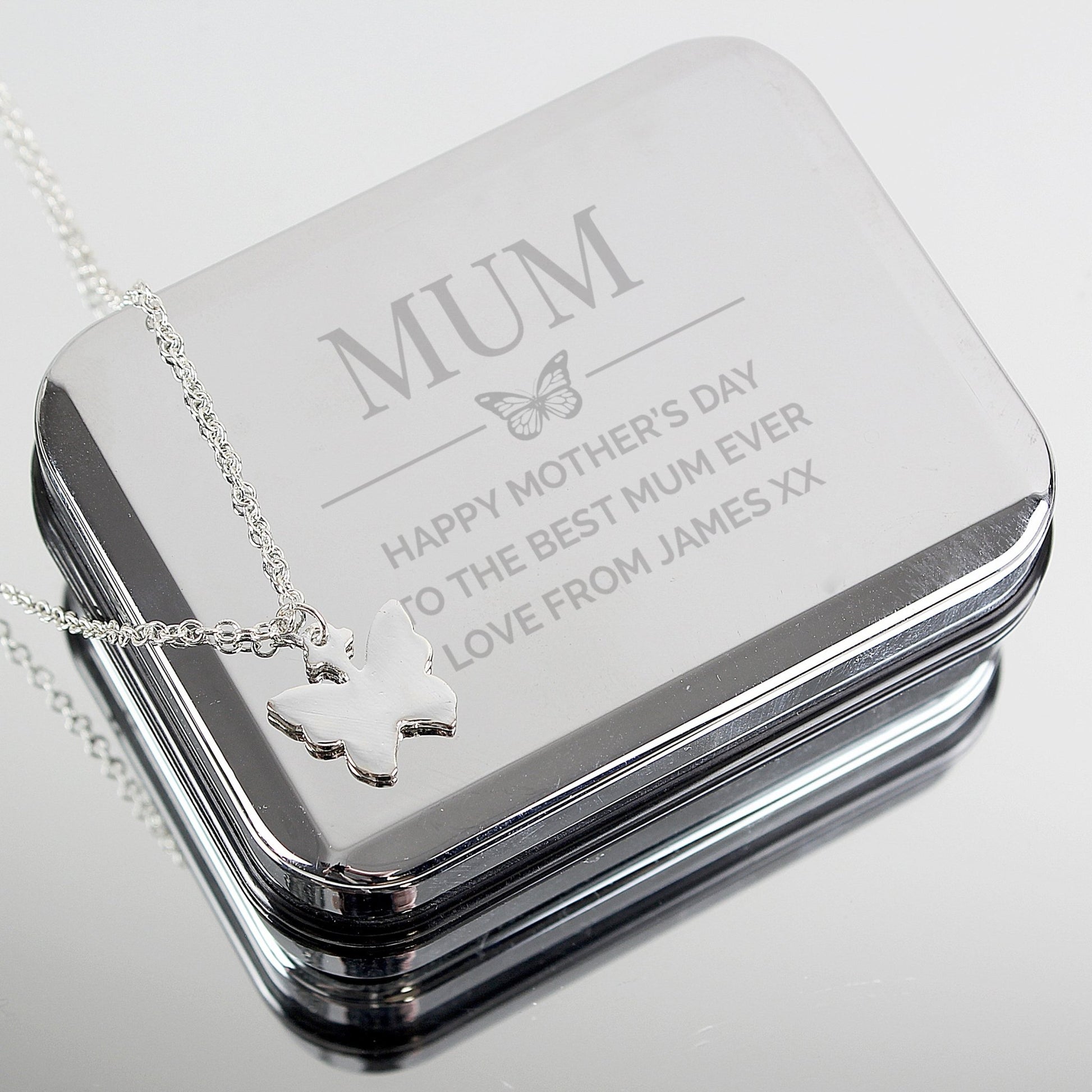 Personalised Box and Butterfly Necklace | Inspired Creative Gifts | UK Supplier