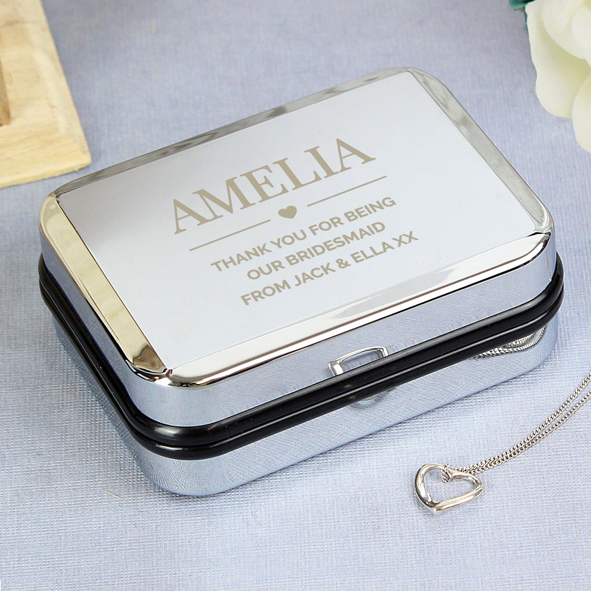 Personalised Box and Sterling Silver Heart Necklace | Inspired Creative Gifts | UK Supplier