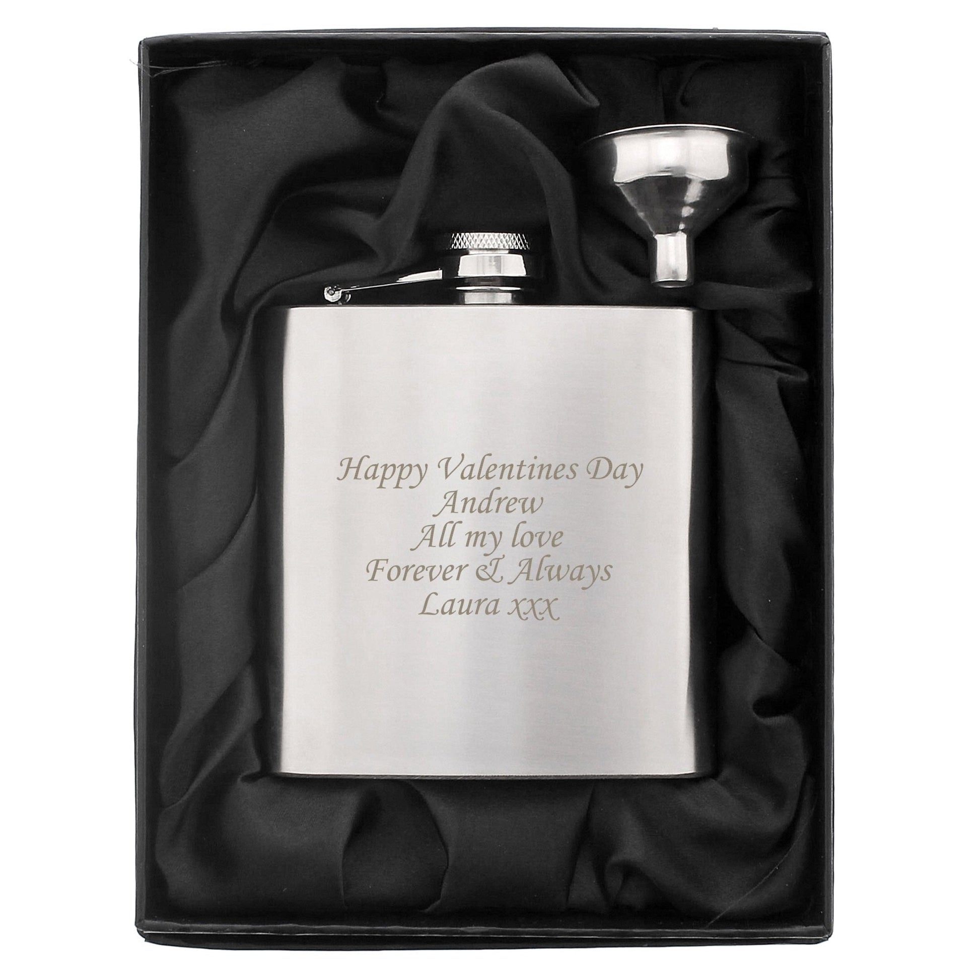 Personalised Boxed Stainless Steel Hip Flask | Inspired Creative Gifts | UK Supplier