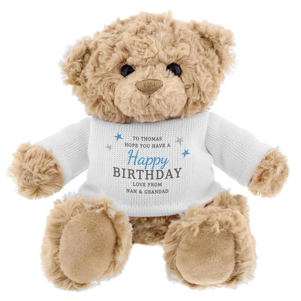 Personalised Boys Free Text Teddy Bear | Inspired Creative Gifts | UK Supplier