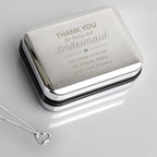 Personalised Bridesmaid Box and Sterling Silver Heart Necklace | Inspired Creative Gifts | UK Supplier