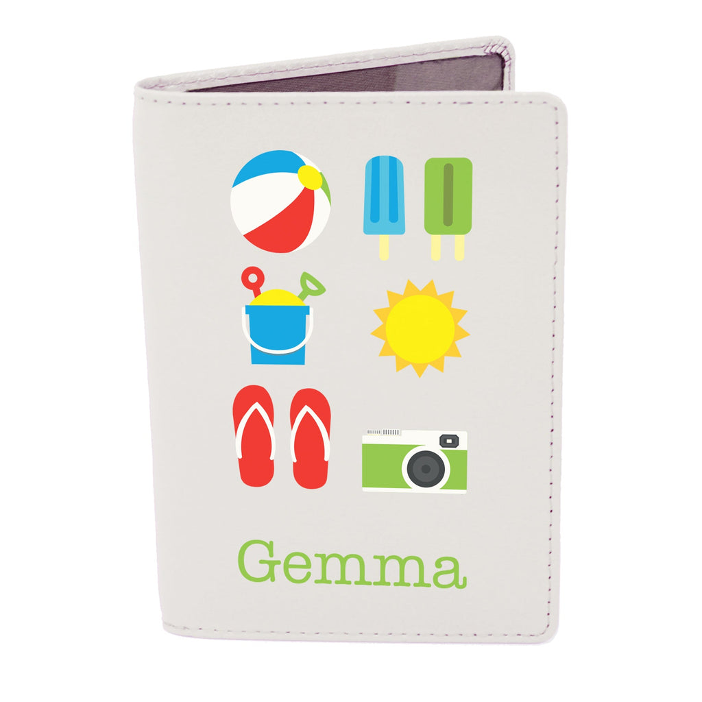 Personalised Bright Travel Cream Passport Holder | Inspired Creative Gifts | UK Supplier