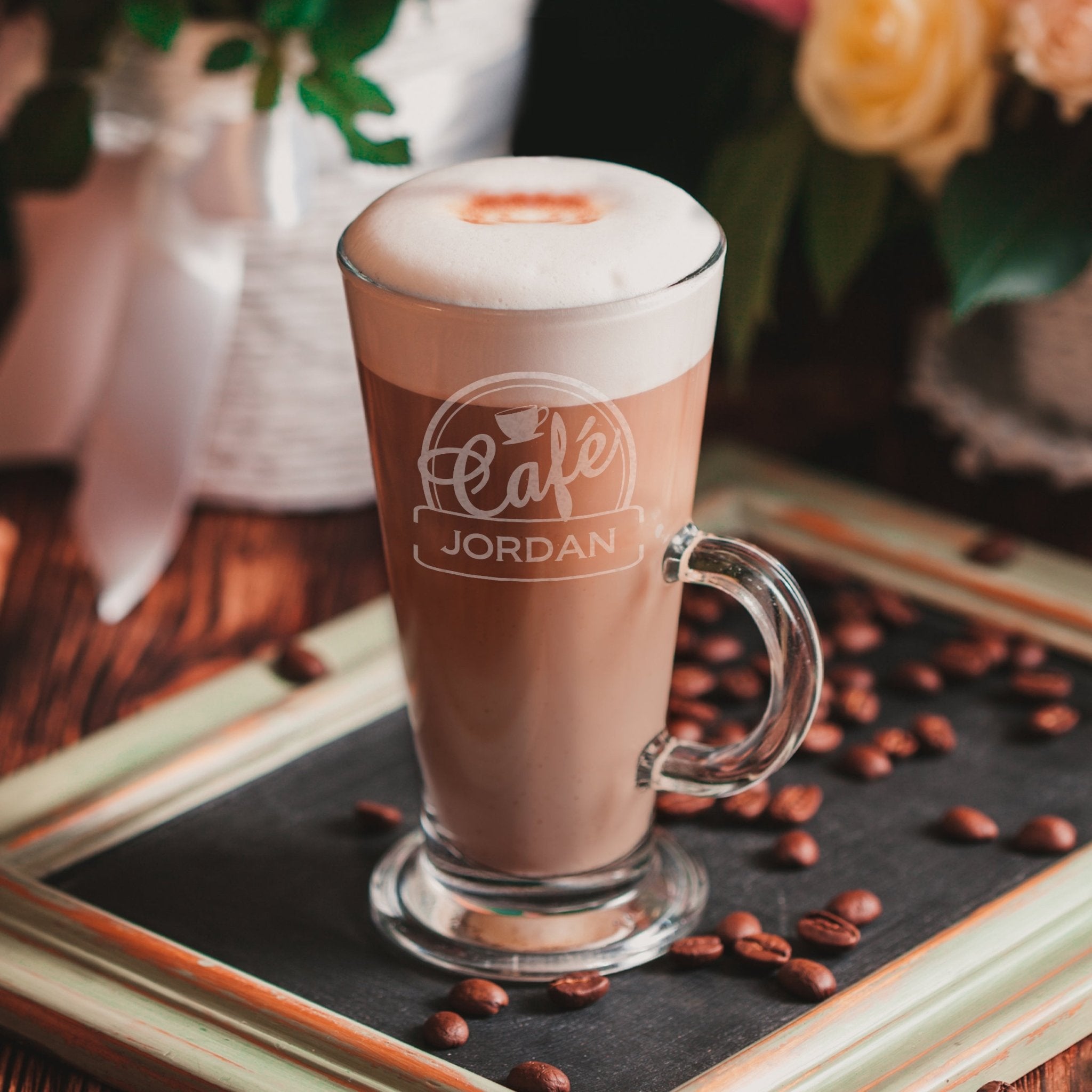 Personalised Cafe Latte Glass | Inspired Creative Gifts | UK Supplier