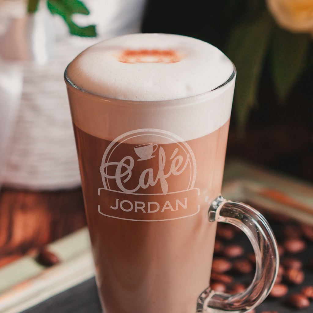 Personalised Cafe Latte Glass | Inspired Creative Gifts | UK Supplier