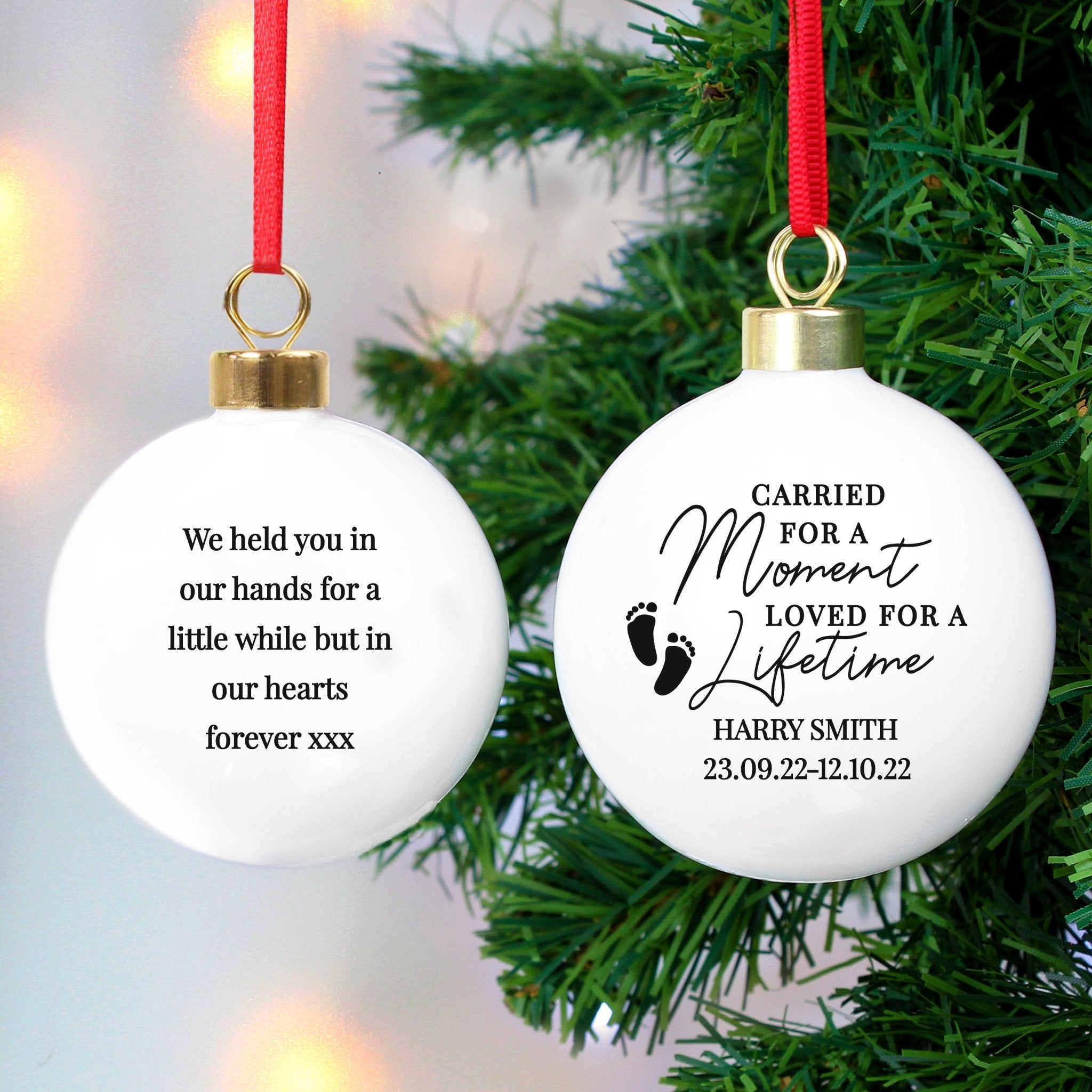 Personalised Carried For A Moment Bauble | Inspired Creative Gifts | UK Supplier