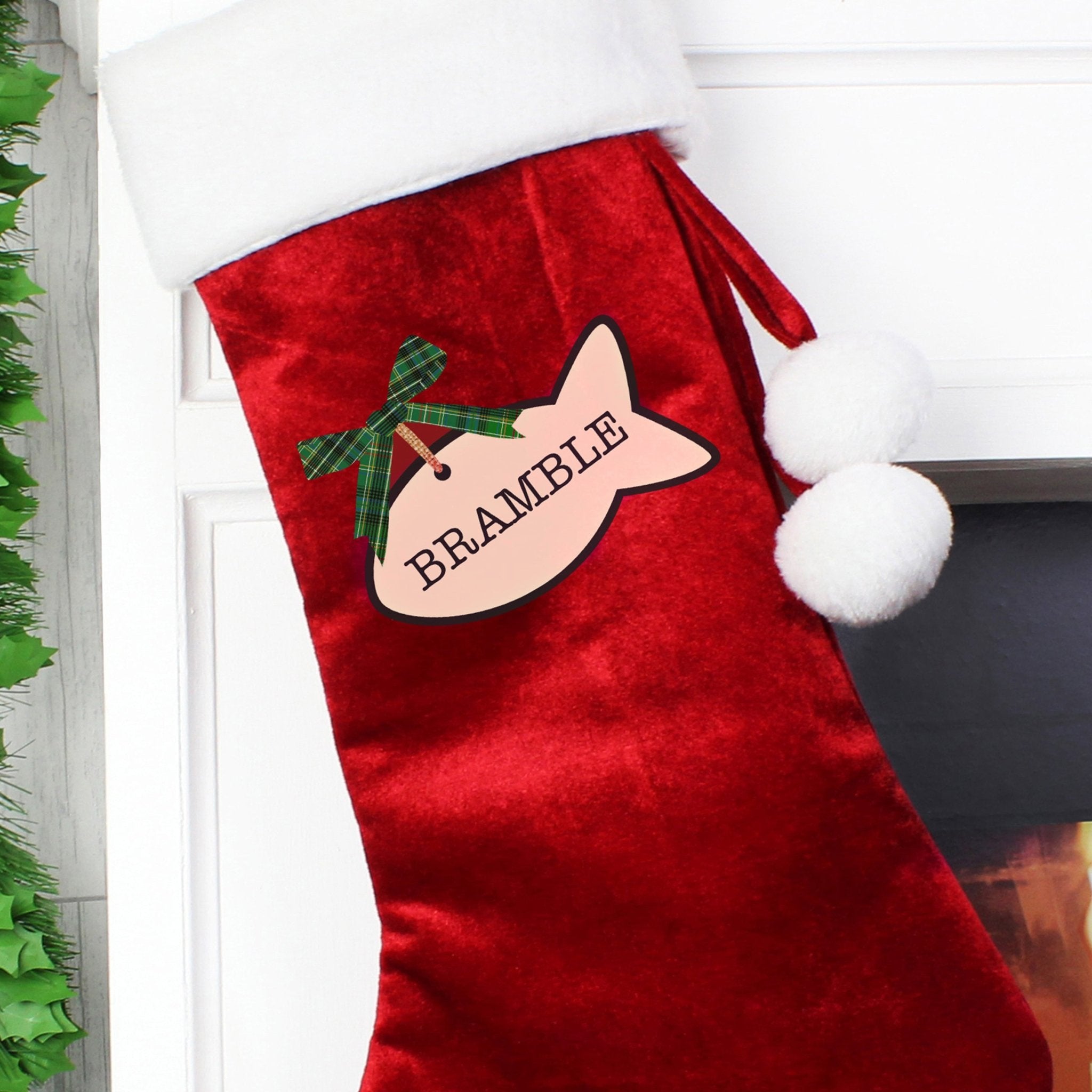 Personalised Cat Treats Luxury Red Stocking | Inspired Creative Gifts | UK Supplier