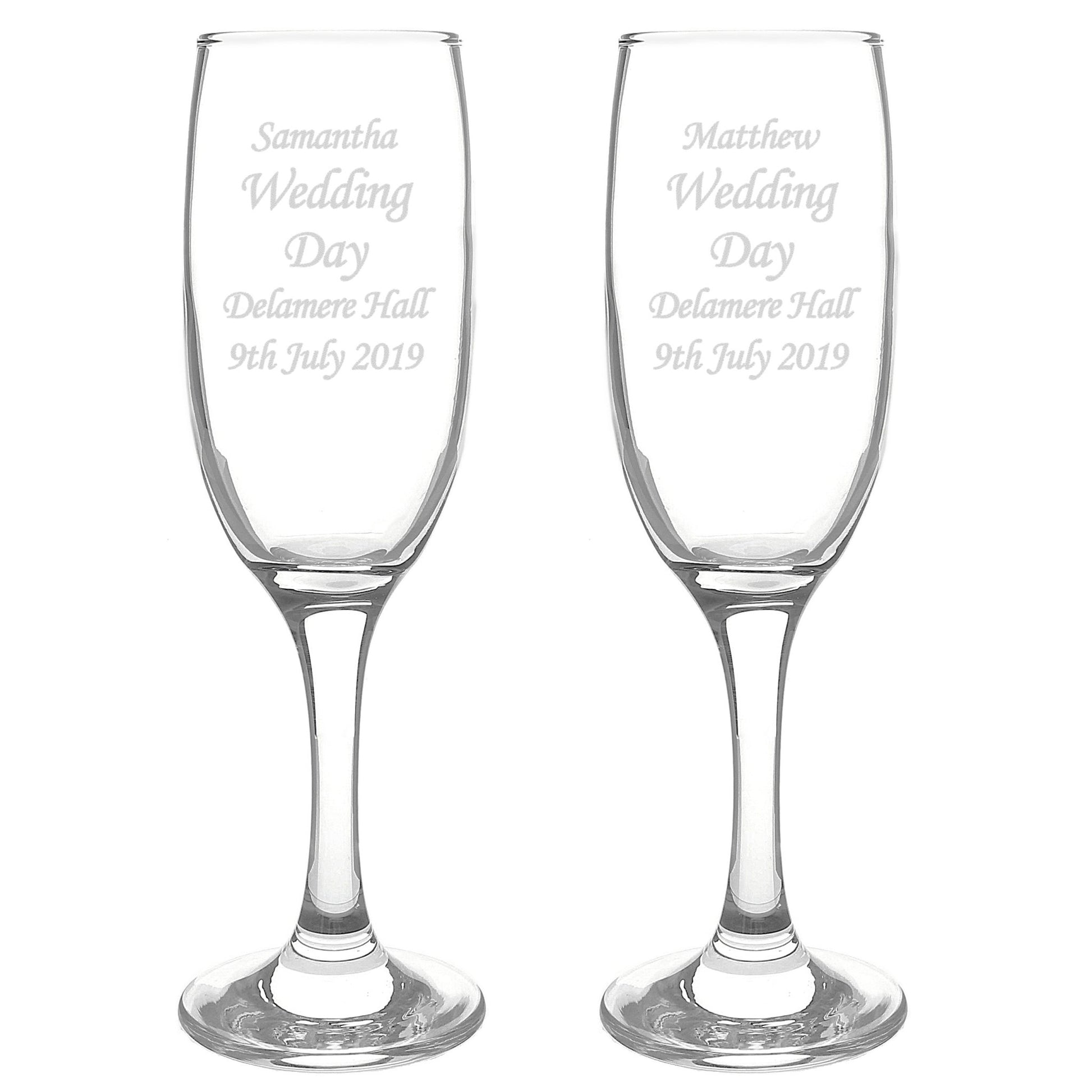 Personalised Celebration Pair of Flutes | Inspired Creative Gifts | UK Supplier