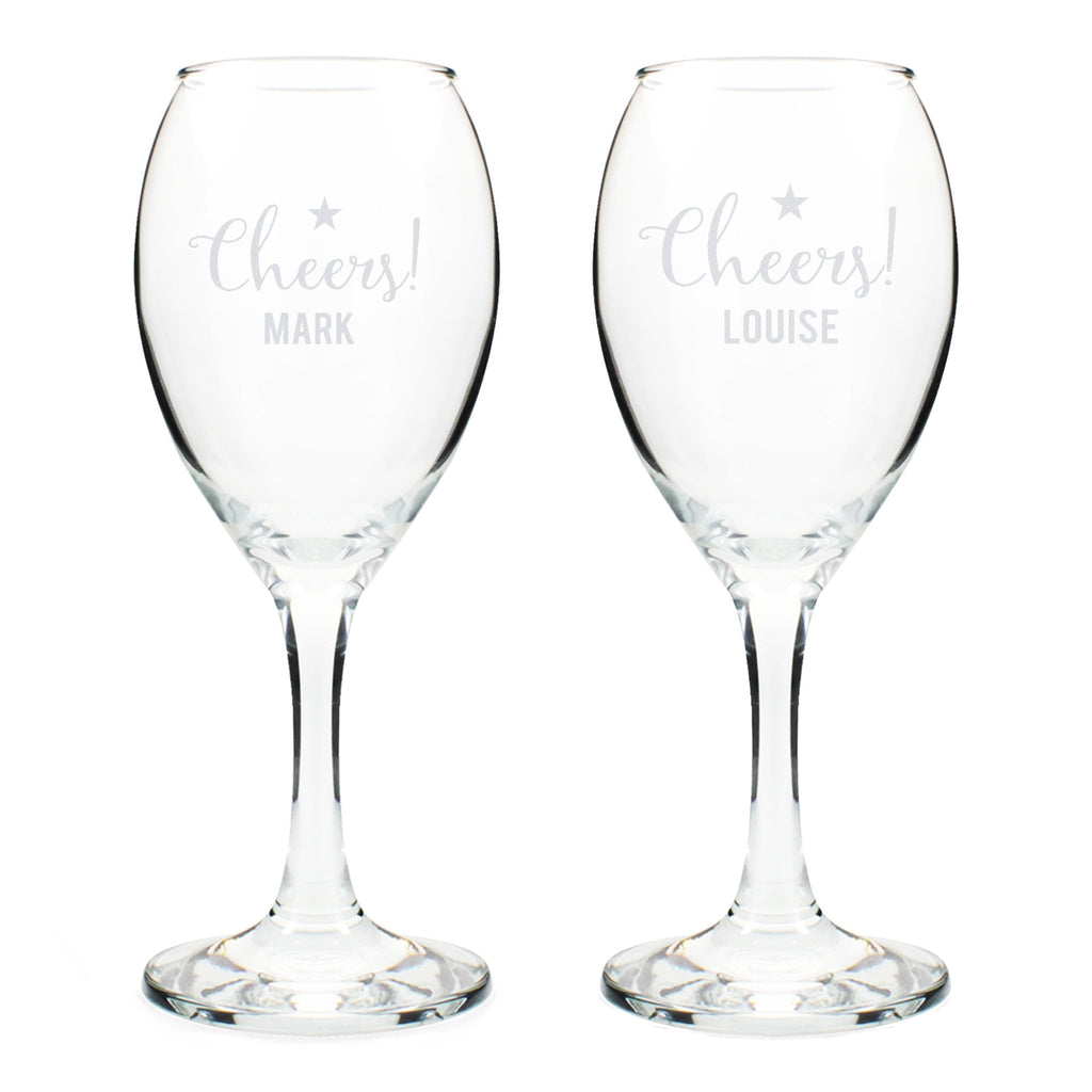 Personalised Cheers Wine Glass Set | Inspired Creative Gifts | UK Supplier
