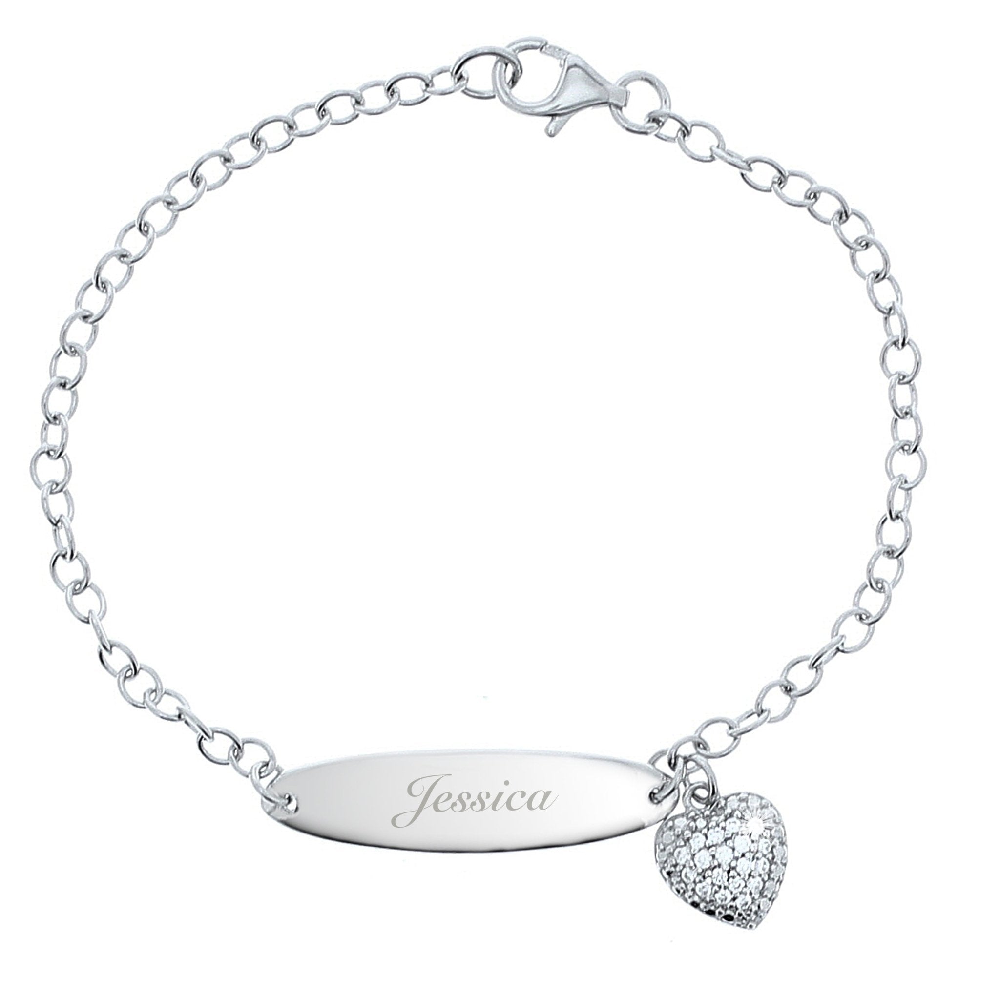 Personalised Children's Sterling Silver and Cubic Zirconia Bracelet | Inspired Creative Gifts | UK Supplier