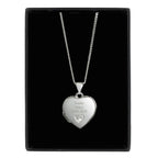 Personalised Children's Sterling Silver and Cubic Zirconia Heart Locket Necklace | Inspired Creative Gifts | UK Supplier