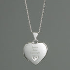 Personalised Children's Sterling Silver and Cubic Zirconia Heart Locket Necklace | Inspired Creative Gifts | UK Supplier