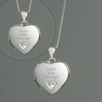 Personalised Children's Sterling Silver and Cubic Zirconia Heart Locket Necklace | Inspired Creative Gifts | UK Supplier