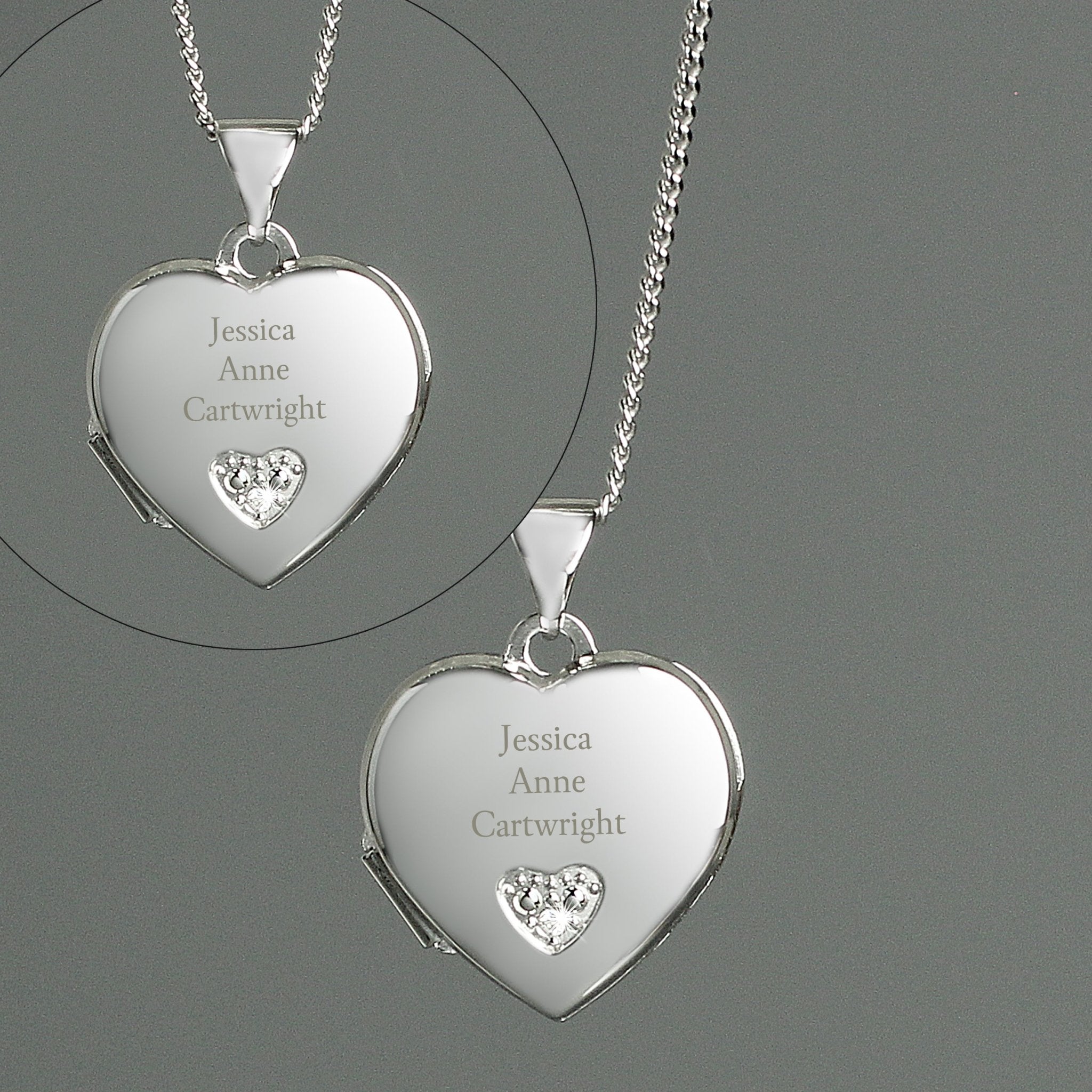 Personalised Children's Sterling Silver and Cubic Zirconia Heart Locket Necklace | Inspired Creative Gifts | UK Supplier