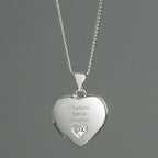 Personalised Children's Sterling Silver and Cubic Zirconia Heart Locket Necklace | Inspired Creative Gifts | UK Supplier