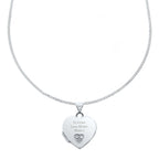 Personalised Children's Sterling Silver and Cubic Zirconia Heart Locket Necklace | Inspired Creative Gifts | UK Supplier