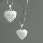 Personalised Children's Sterling Silver & Cubic Zirconia Heart Locket Necklace | Inspired Creative Gifts | UK Supplier