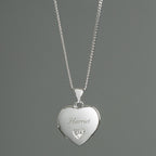 Personalised Children's Sterling Silver & Cubic Zirconia Heart Locket Necklace | Inspired Creative Gifts | UK Supplier