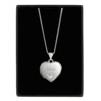 Personalised Children's Sterling Silver & Cubic Zirconia Heart Locket Necklace | Inspired Creative Gifts | UK Supplier