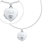 Personalised Children's Sterling Silver & Cubic Zirconia Heart Locket Necklace | Inspired Creative Gifts | UK Supplier