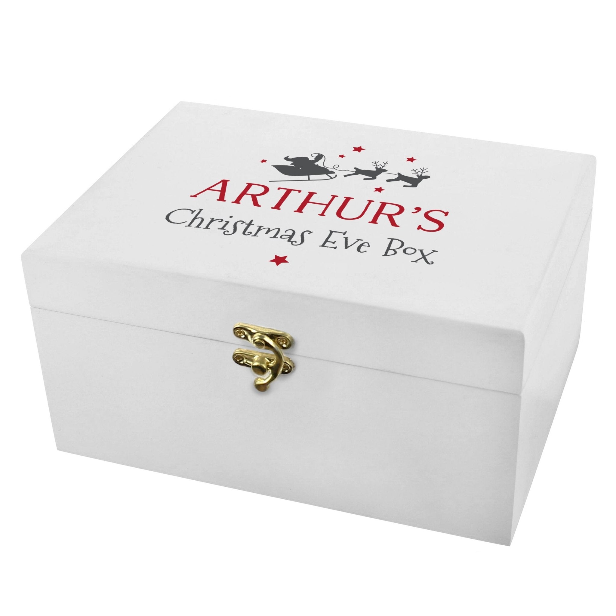 Personalised Christmas Eve White Wooden Box | Inspired Creative Gifts | UK Supplier