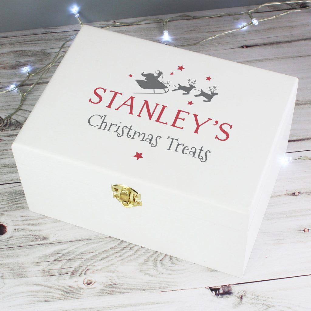 Personalised Christmas Eve White Wooden Box | Inspired Creative Gifts | UK Supplier