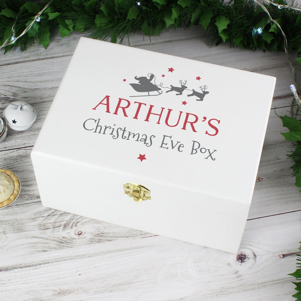 Personalised Christmas Eve White Wooden Box | Inspired Creative Gifts | UK Supplier