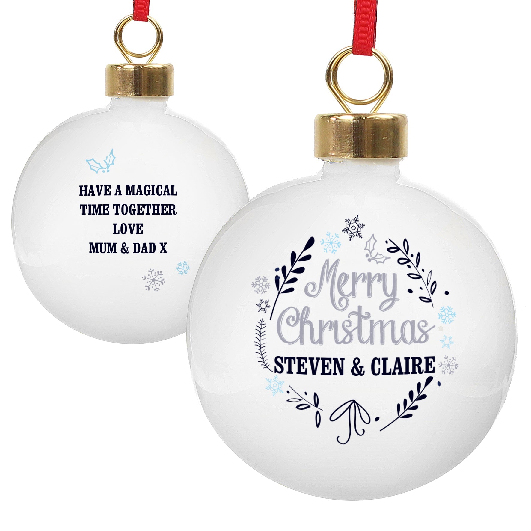 Personalised Christmas Frost Bauble | Inspired Creative Gifts | UK Supplier