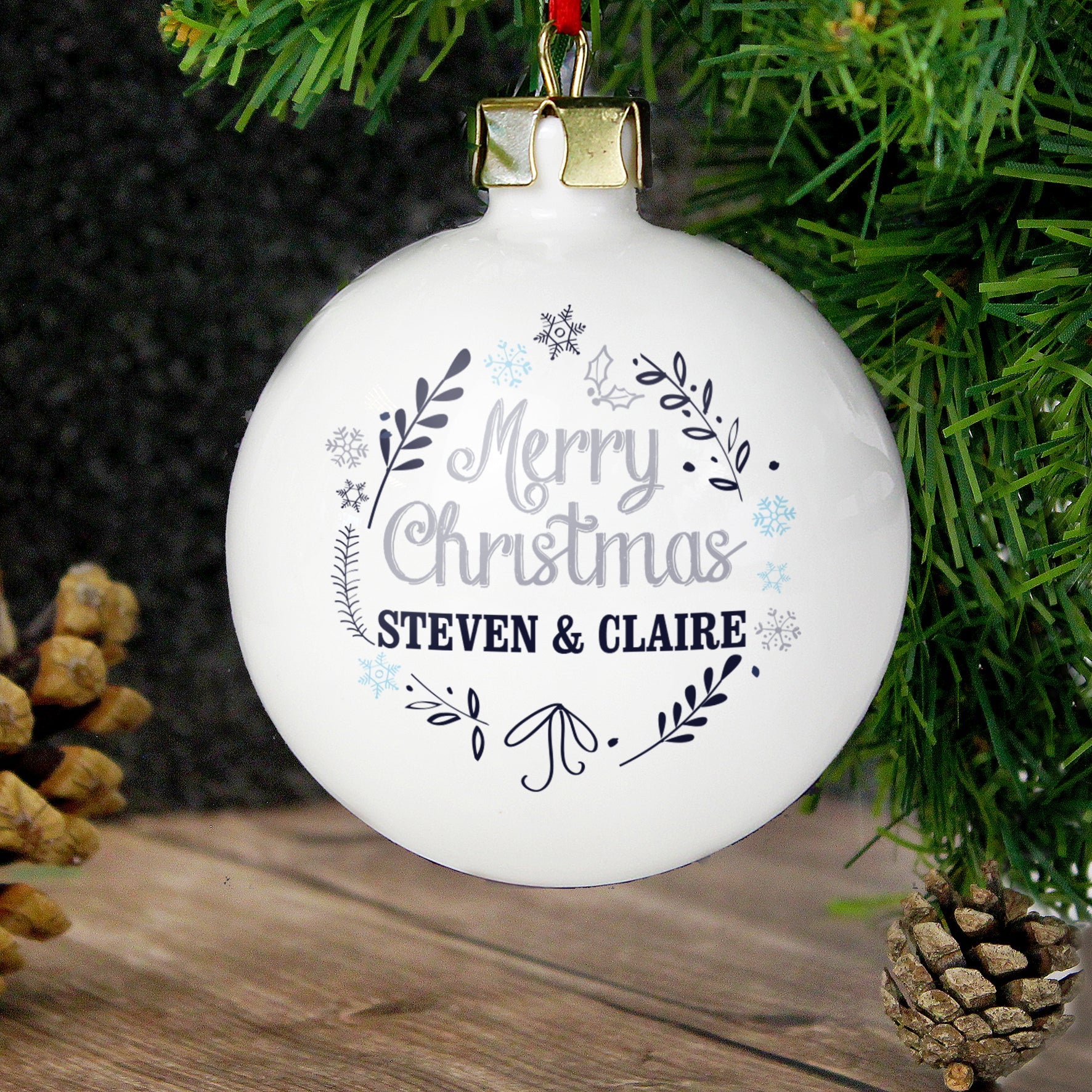 Personalised Christmas Frost Bauble | Inspired Creative Gifts | UK Supplier