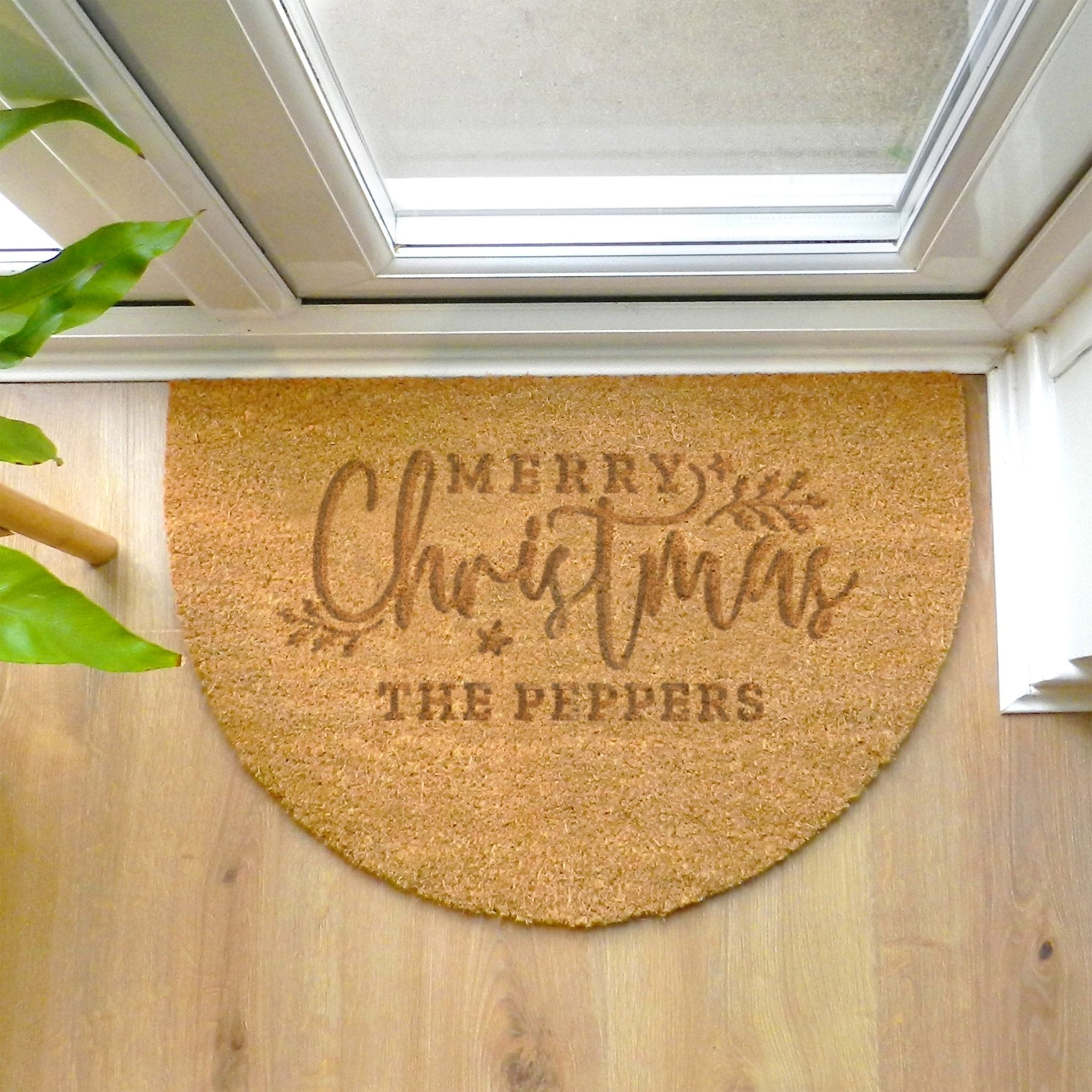 Personalised Christmas Half Moon Indoor Doormat | Inspired Creative Gifts | UK Supplier