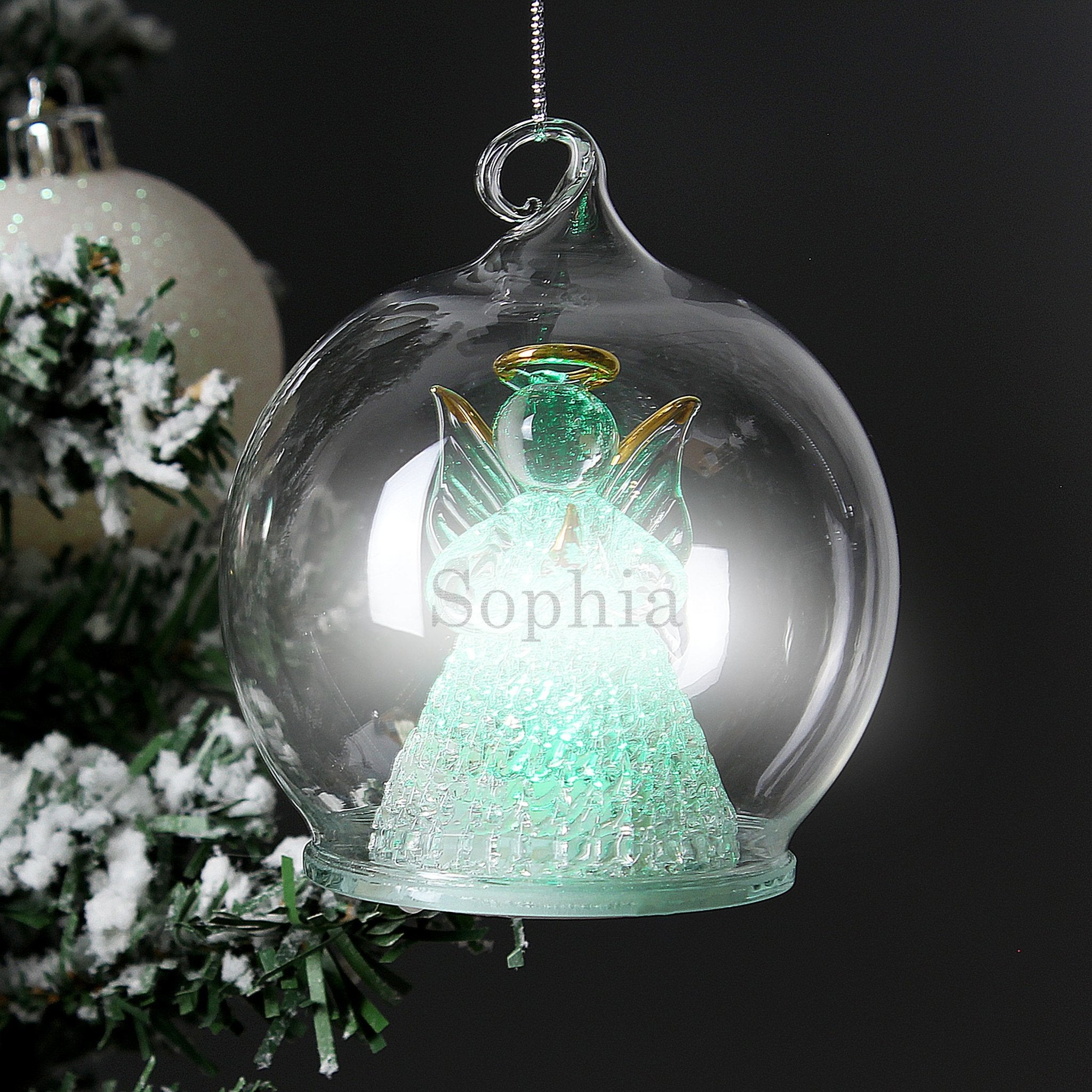 Personalised Christmas Message LED Angel Bauble | Inspired Creative Gifts | UK Supplier