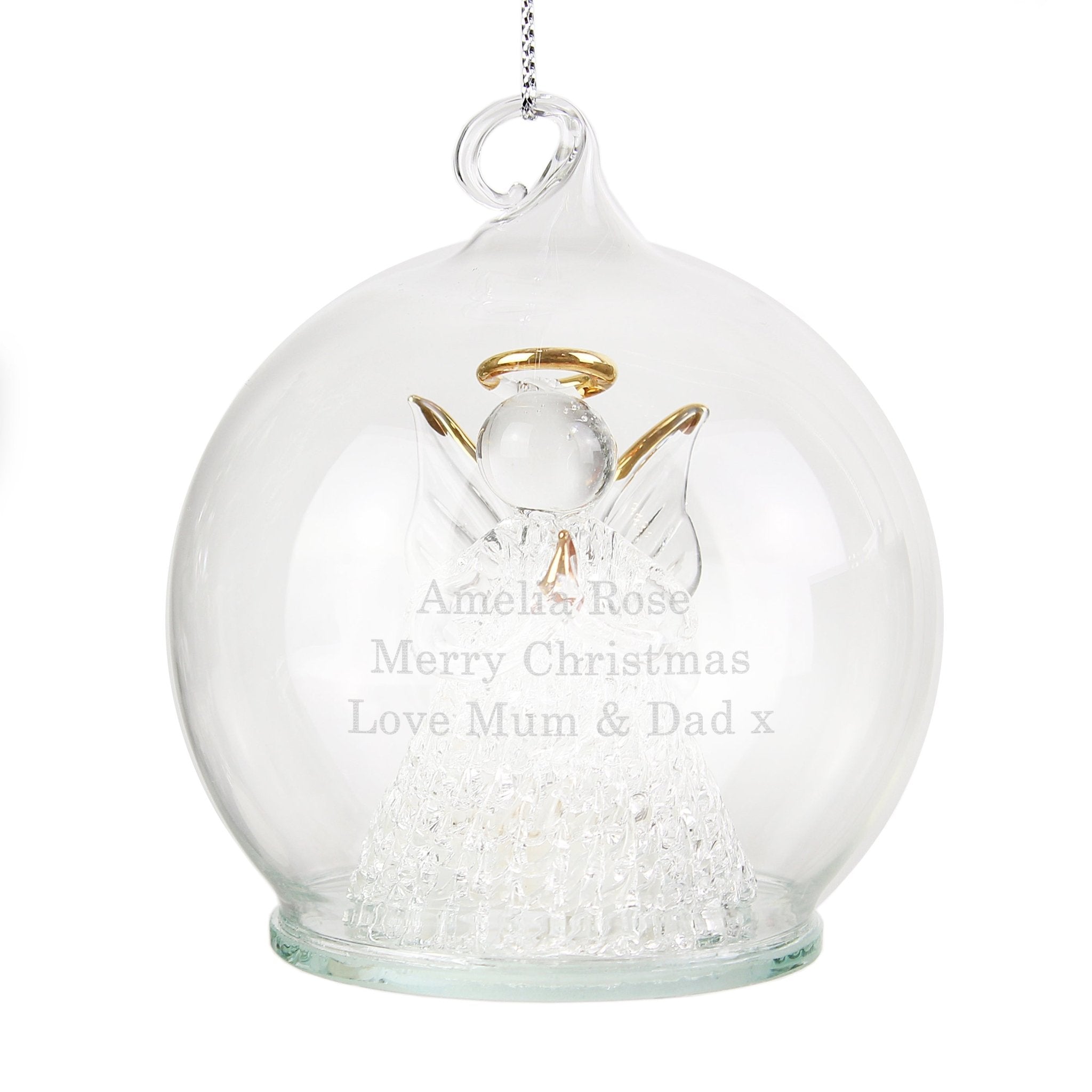 Personalised Christmas Message LED Angel Bauble | Inspired Creative Gifts | UK Supplier