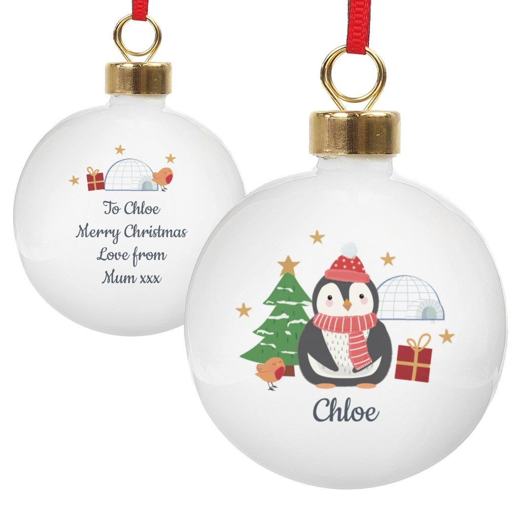 Personalised Christmas Penguin Bauble | Inspired Creative Gifts | UK Supplier