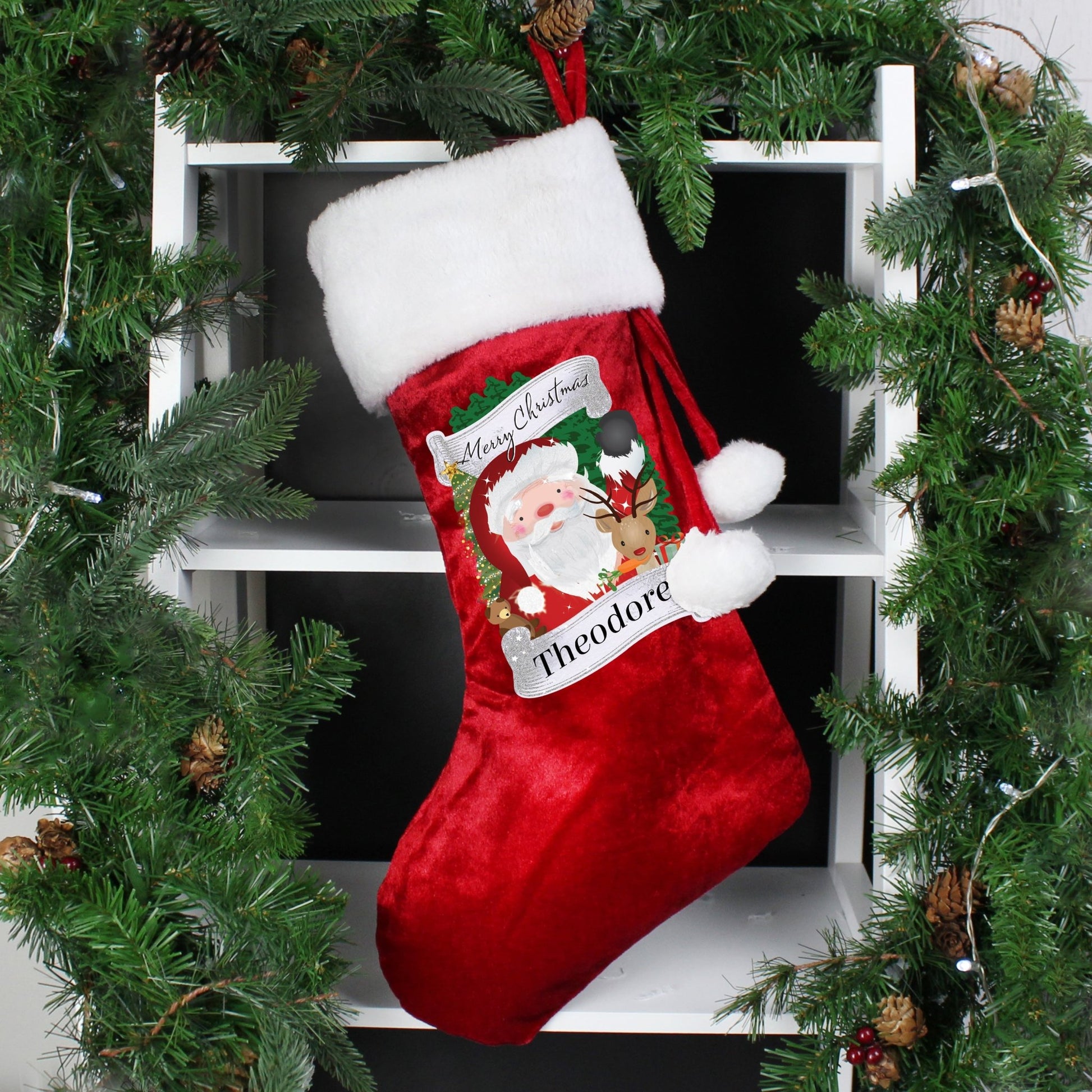 Personalised Christmas Santa Red Stocking | Inspired Creative Gifts | UK Supplier