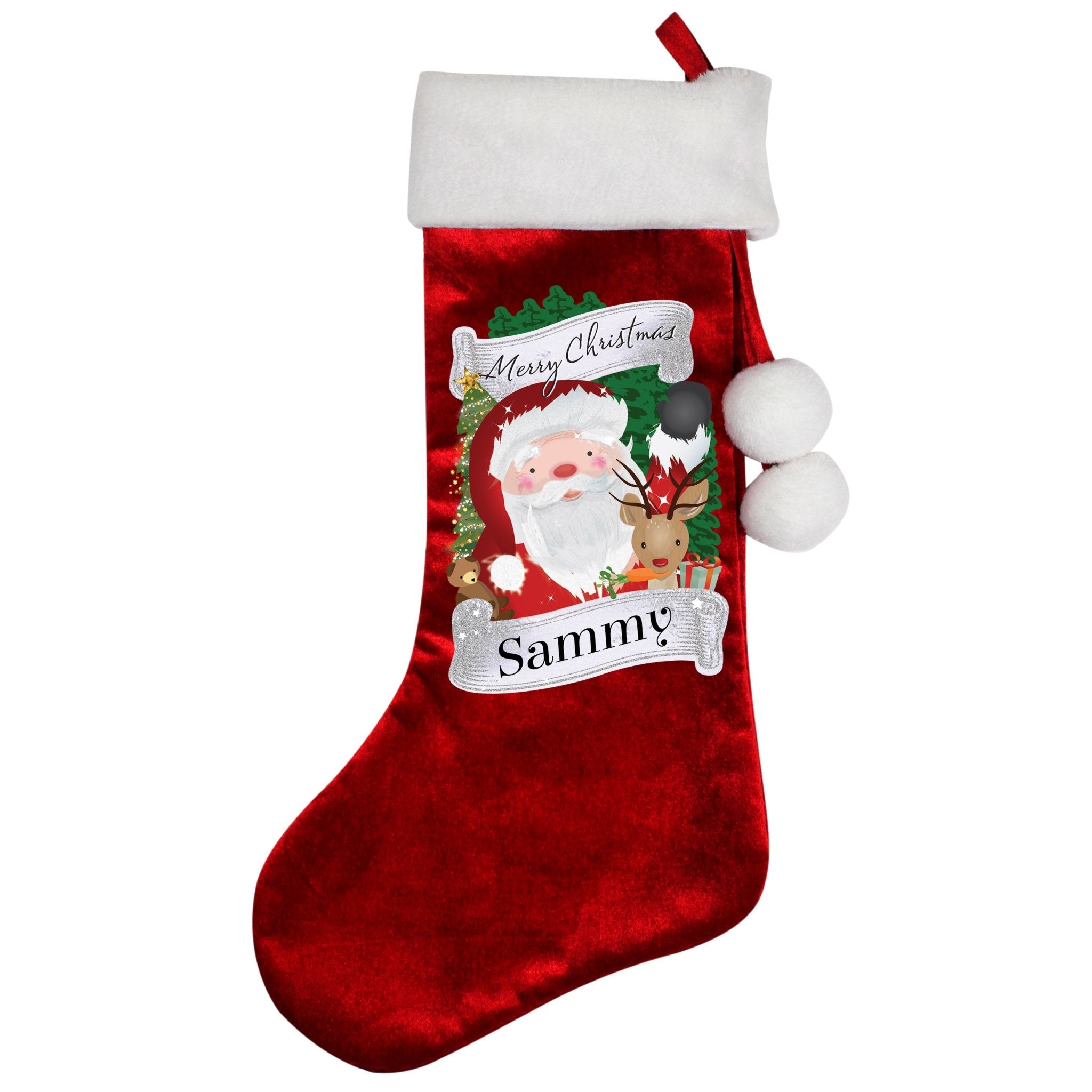 Personalised Christmas Santa Red Stocking | Inspired Creative Gifts | UK Supplier