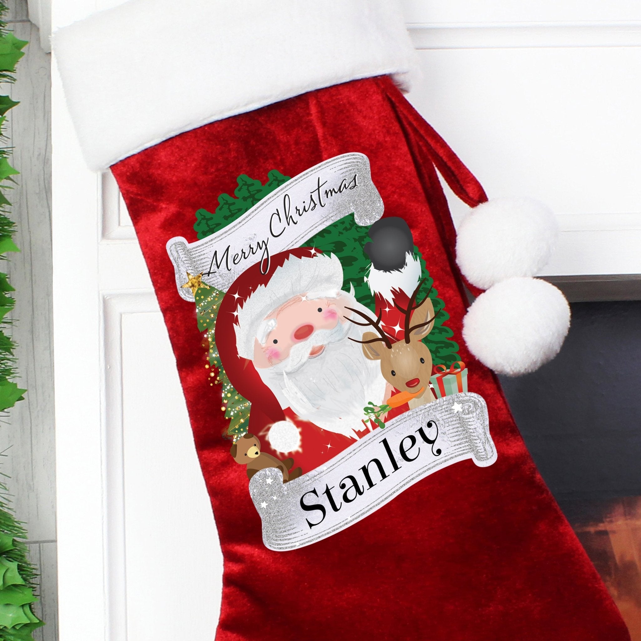 Personalised Christmas Santa Red Stocking | Inspired Creative Gifts | UK Supplier