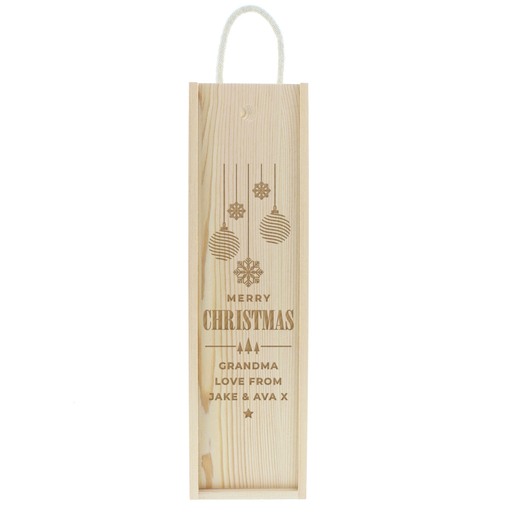 Personalised Christmas Wooden Wine Box | Inspired Creative Gifts | UK Supplier
