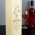 Personalised Christmas Wooden Wine Box | Inspired Creative Gifts | UK Supplier
