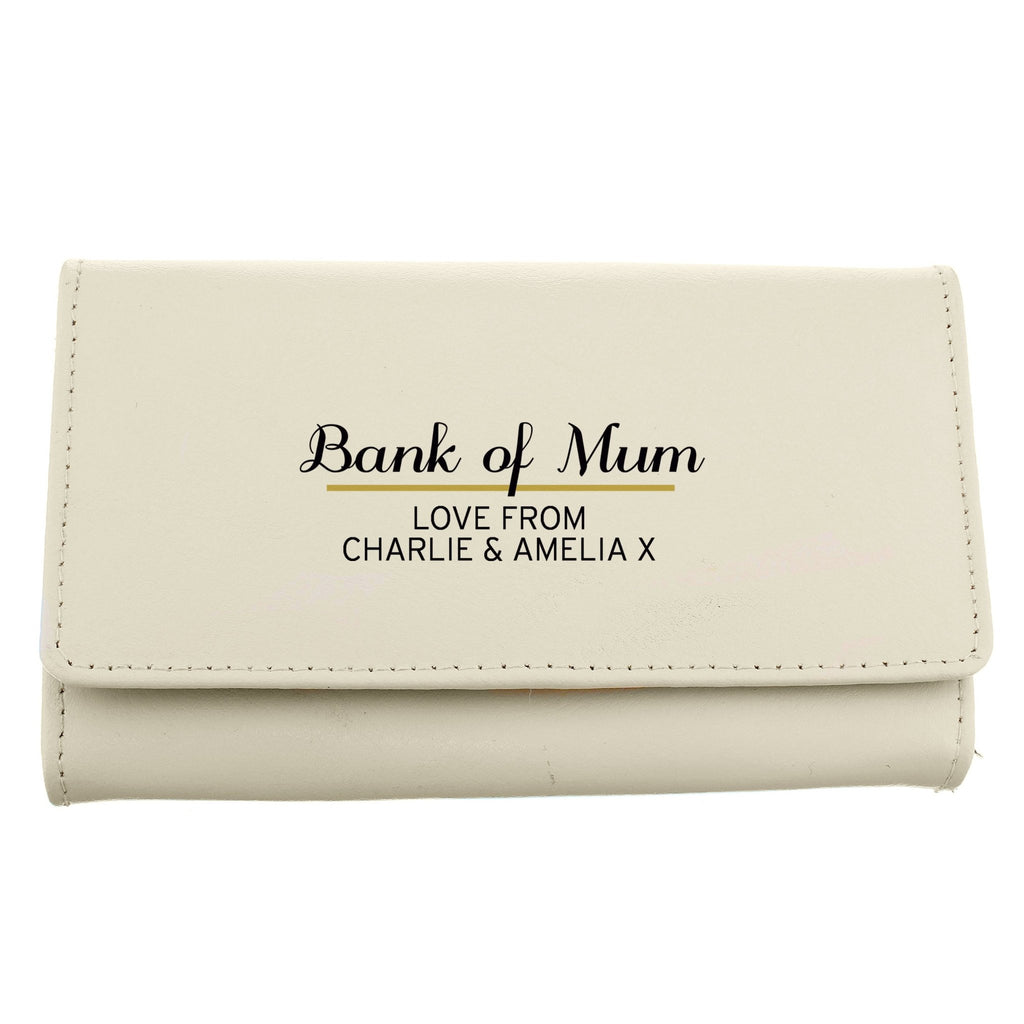 Personalised Classic Cream Leather Purse | Inspired Creative Gifts | UK Supplier