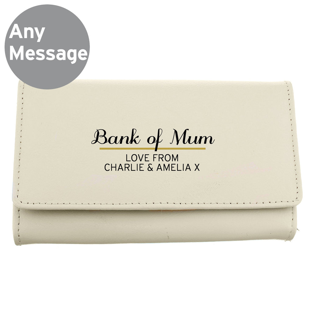 Personalised Classic Cream Leather Purse | Inspired Creative Gifts | UK Supplier