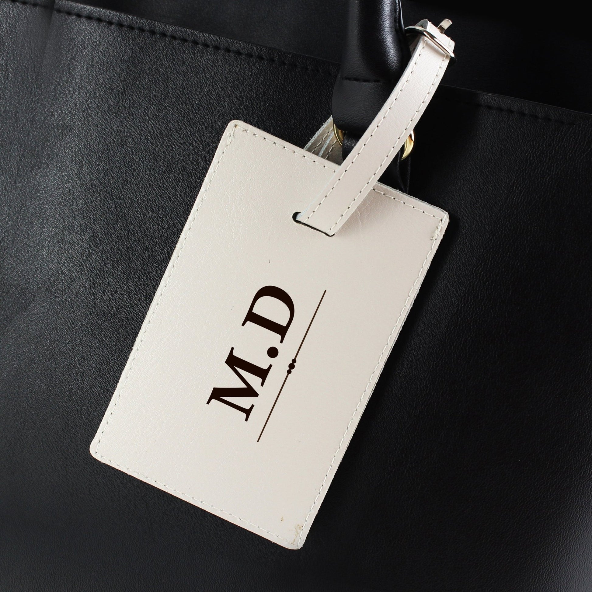Personalised Classic Initials Cream Luggage Tag | Inspired Creative Gifts | UK Supplier