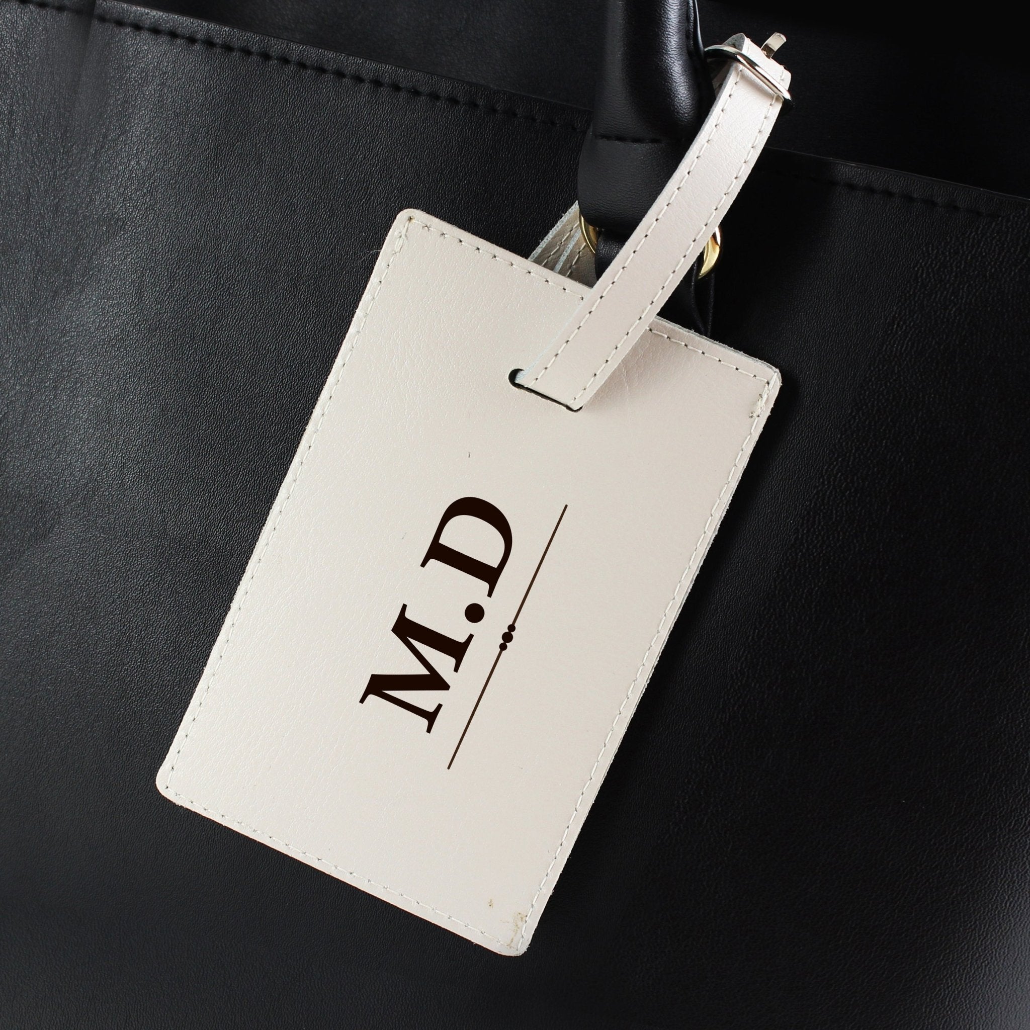 Personalised Classic Initials Cream Luggage Tag | Inspired Creative Gifts | UK Supplier