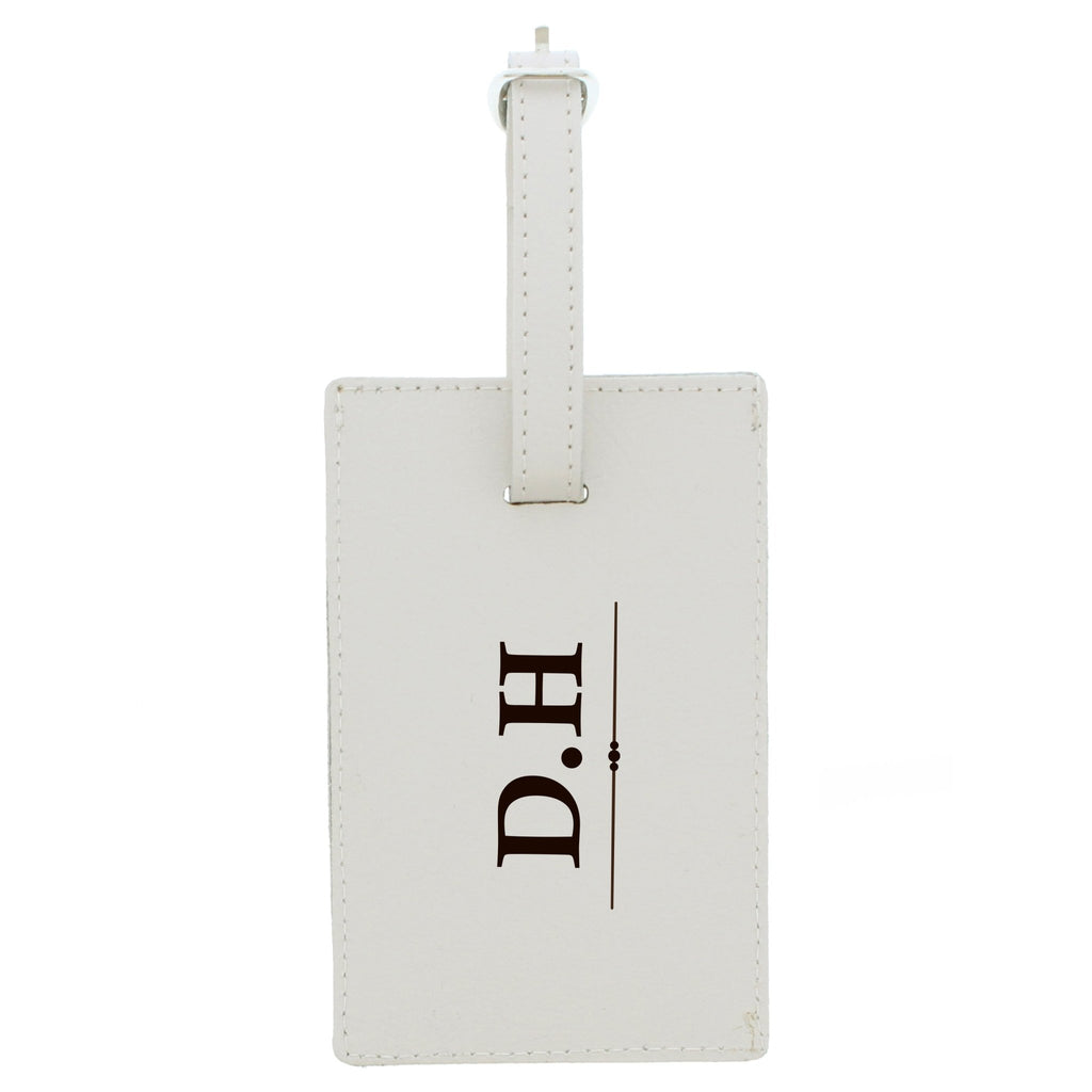 Personalised Classic Initials Cream Luggage Tag | Inspired Creative Gifts | UK Supplier
