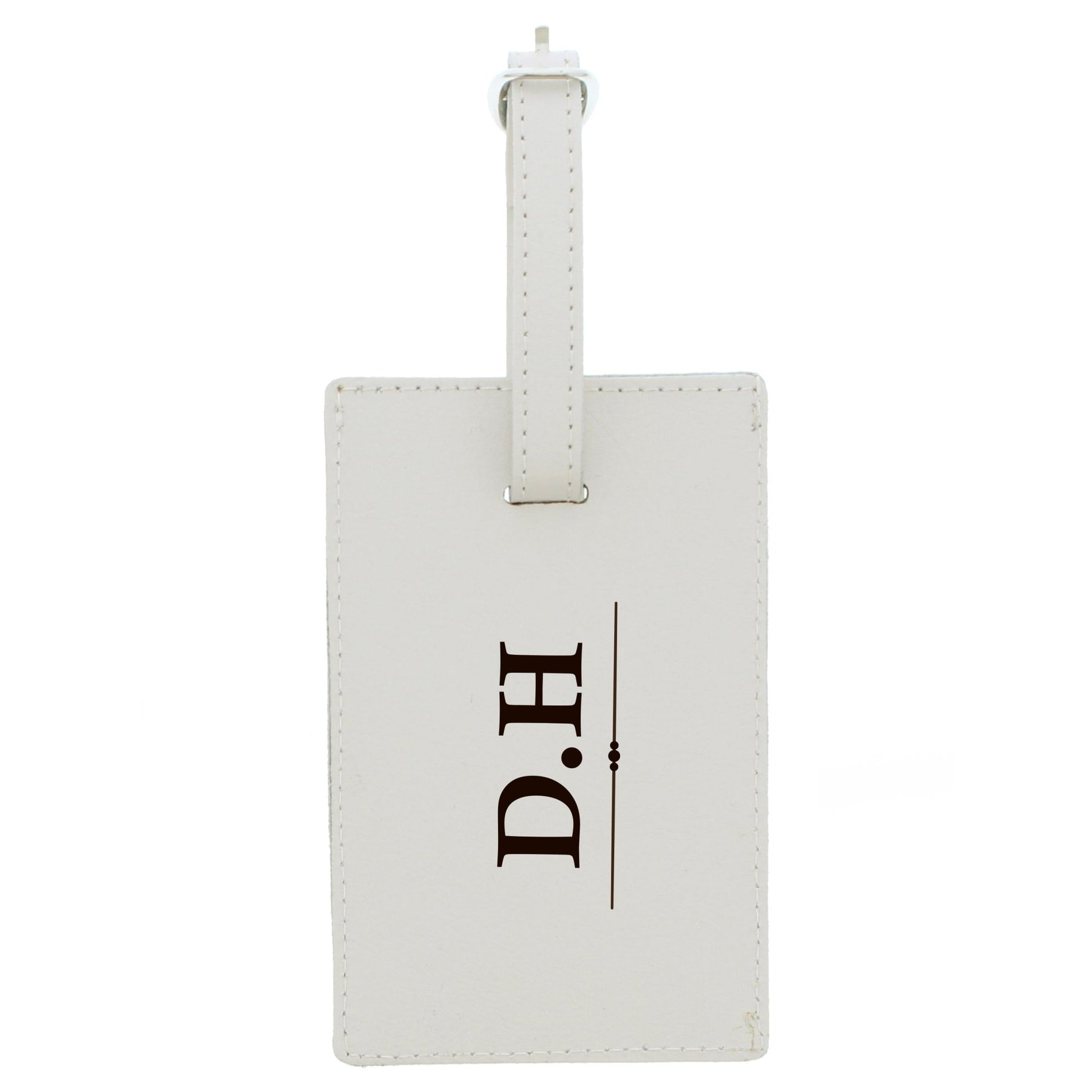 Personalised Classic Initials Cream Luggage Tag | Inspired Creative Gifts | UK Supplier