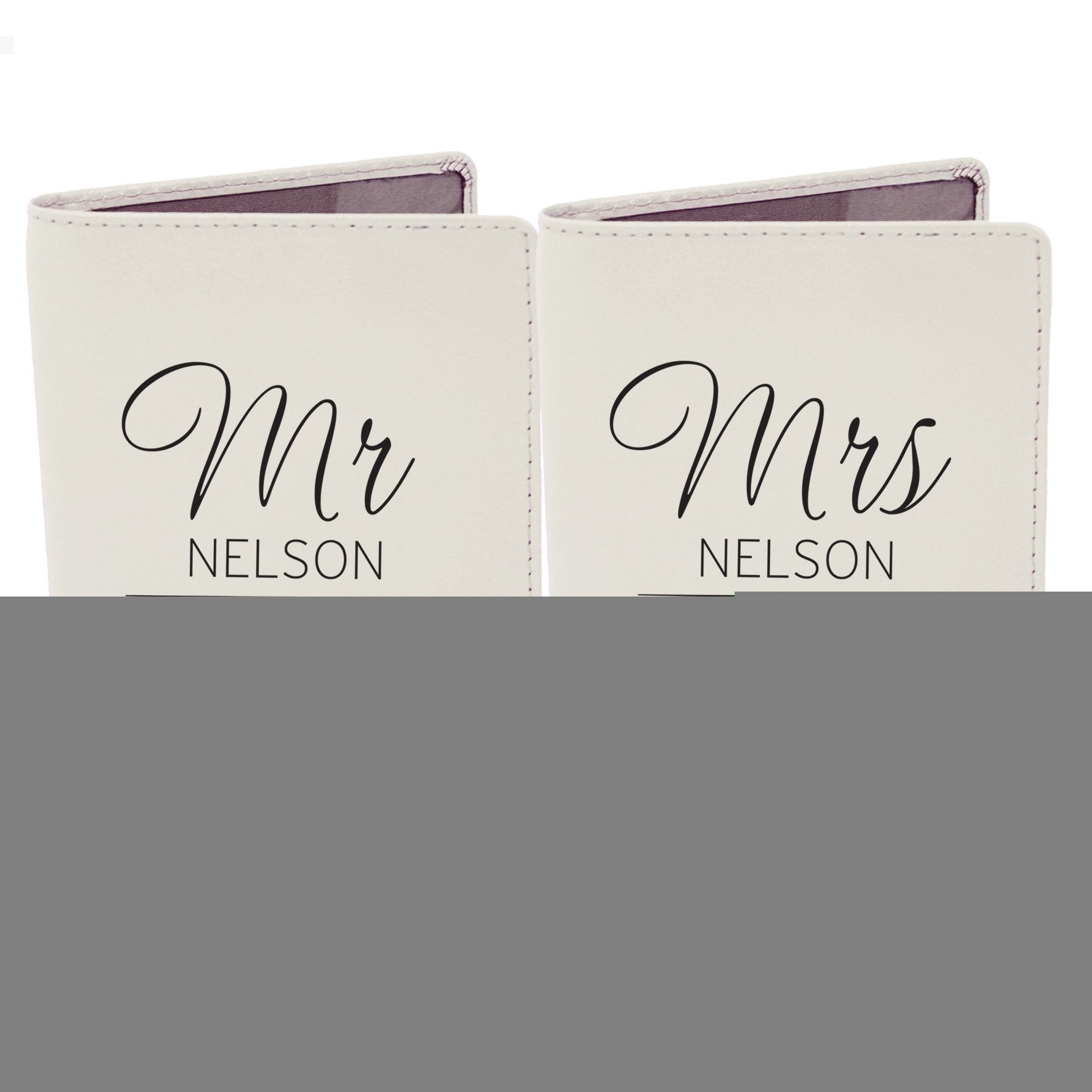 Personalised Classic Mr & Mrs Cream Passport Holders | Inspired Creative Gifts | UK Supplier