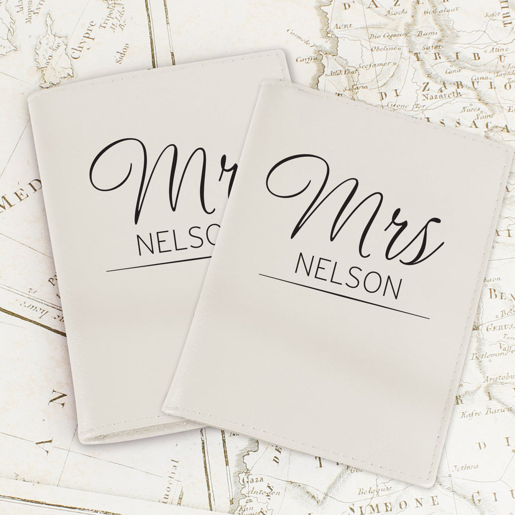 Personalised Classic Mr & Mrs Cream Passport Holders | Inspired Creative Gifts | UK Supplier