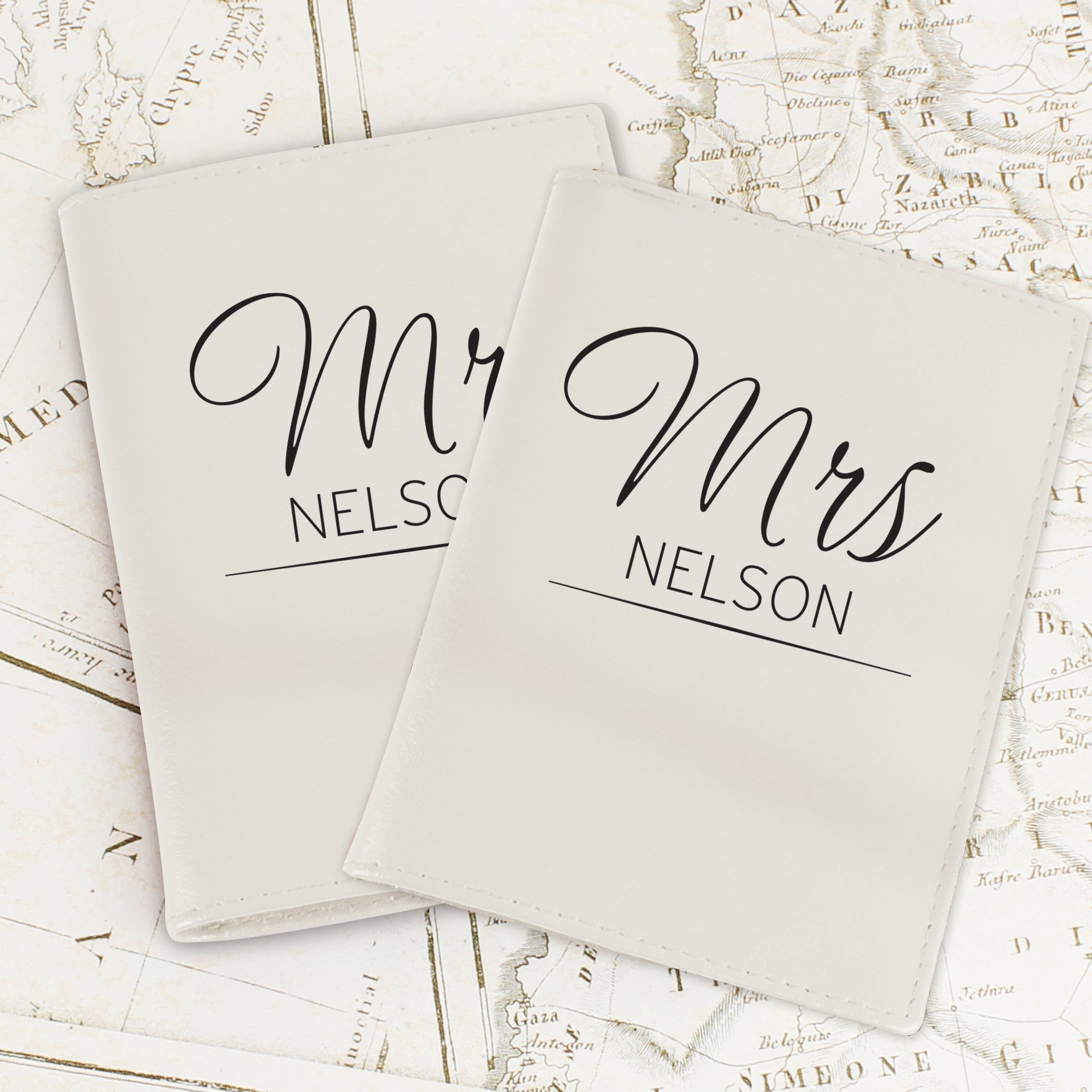 Personalised Classic Mr & Mrs Cream Passport Holders | Inspired Creative Gifts | UK Supplier