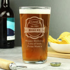 Personalised Classic Pint Glass | Inspired Creative Gifts | UK Supplier