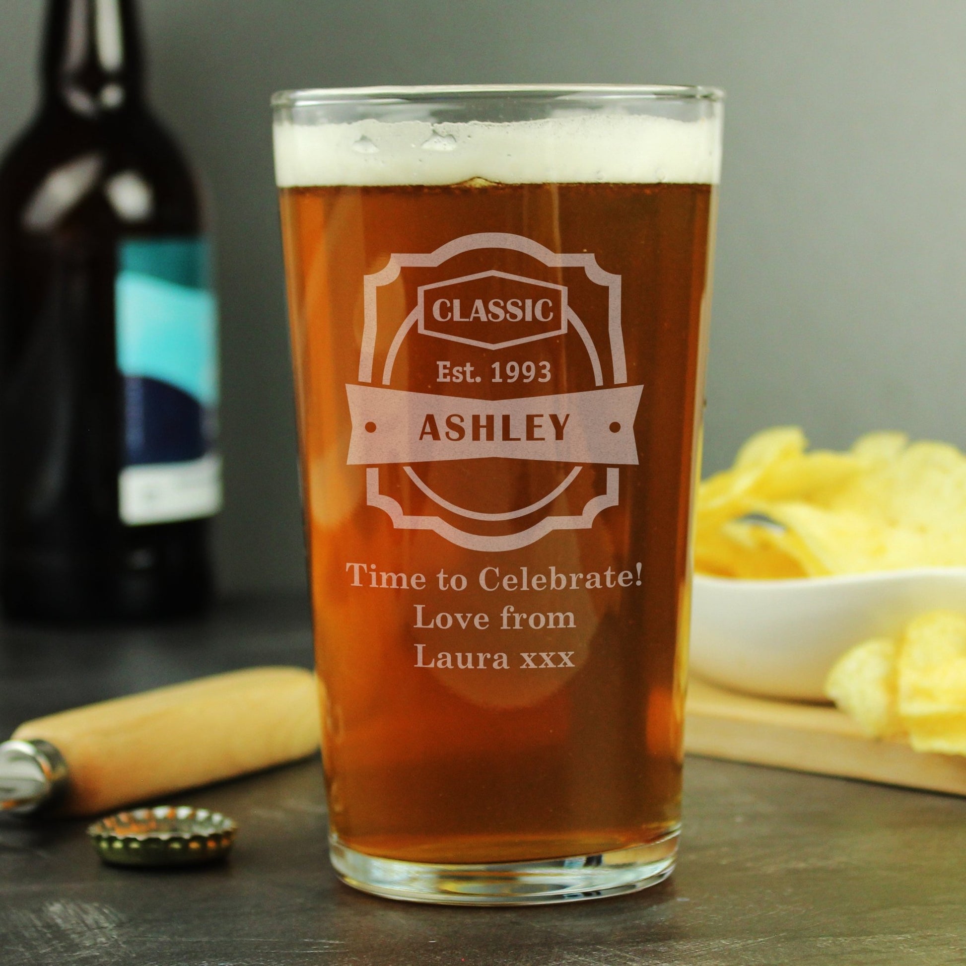 Personalised Classic Pint Glass | Inspired Creative Gifts | UK Supplier